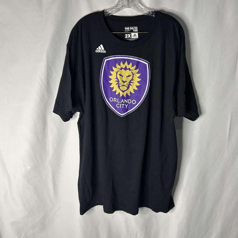 NWT Orlando City Men's Adidas Black Go-To 100% Cotton Short Sleeve Tee MLS